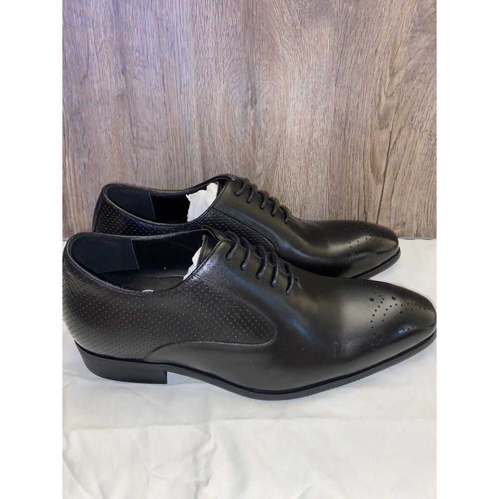 CALTO Men's‎ Premium Leather Lace-up Formal Oxfords - 2.4 Inches Taller, Sz 9